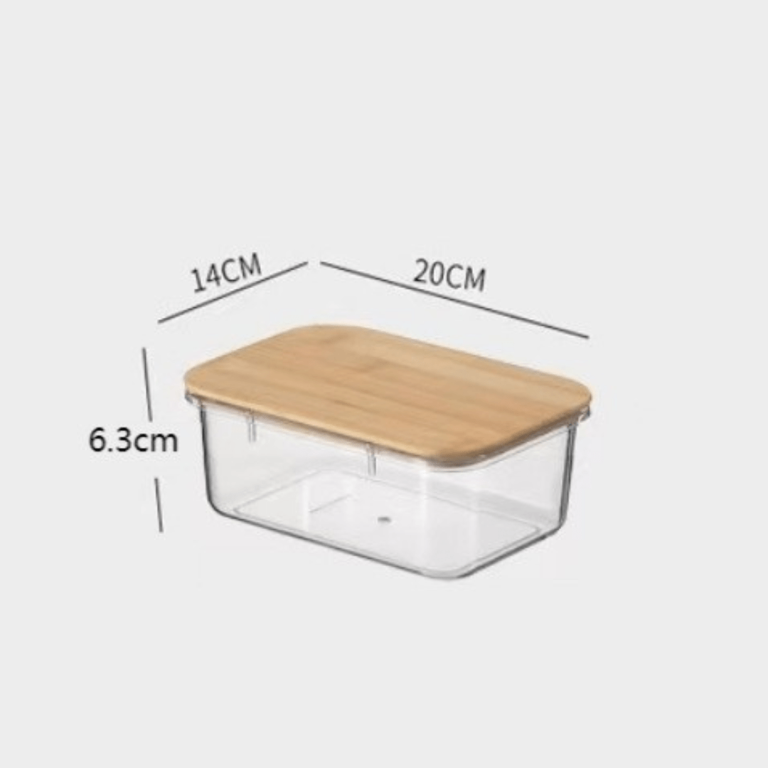 Multi-Purpose Transparent Food Storage Containers with Wooden Lid | Eco-Friendly Kitchen Organization