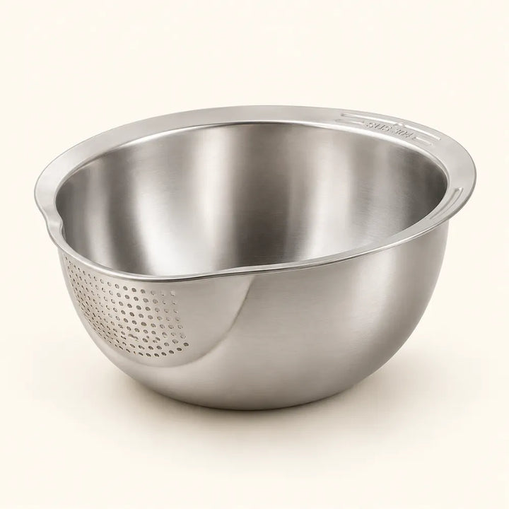 4-in-1 Rice Washer Bowl | Multipurpose Rice Washing, Straining, Mixing & Food Prep Bowl for Kitchen