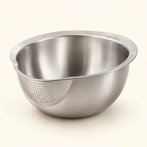 4-in-1 Rice Washer Bowl | Multipurpose Rice Washing, Straining, Mixing & Food Prep Bowl for Kitchen