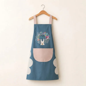 Waterproof Kitchen Apron for Women with Built-In Towel & Front Pocket | Comfortable Cooking Apron for Home & Chef Use