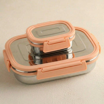 Fusion Stainless Steel Lunch Box Set with Airtight Leak-Proof Lids | Premium Food Grade Tiffin Box for Office, School & Travel | Reusable Lunch Containers