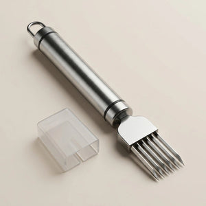 6-Blade Stainless Steel Vegetable Grater & Scallion Cutter | Onion, Herbs & Vegetable Shredder | Multi-Blade Chopping Knife