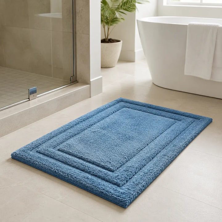 Anti-Skid Tufted Cotton Floor Mat 40×60cm | Soft Plush Bath & Living Room Rug | Absorbent Non-Slip Floor Mat