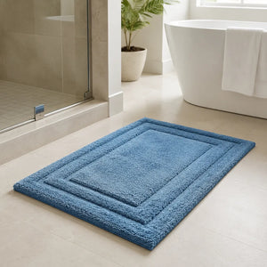 Anti-Skid Tufted Cotton Floor Mat 40×60cm | Soft Plush Bath & Living Room Rug | Absorbent Non-Slip Floor Mat