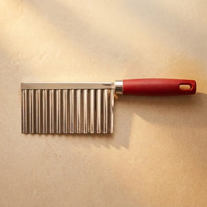 Stainless Steel Crinkle Potato Cutter | Wavy Vegetable Slicer Knife for French Fries, Chips & Garnishing