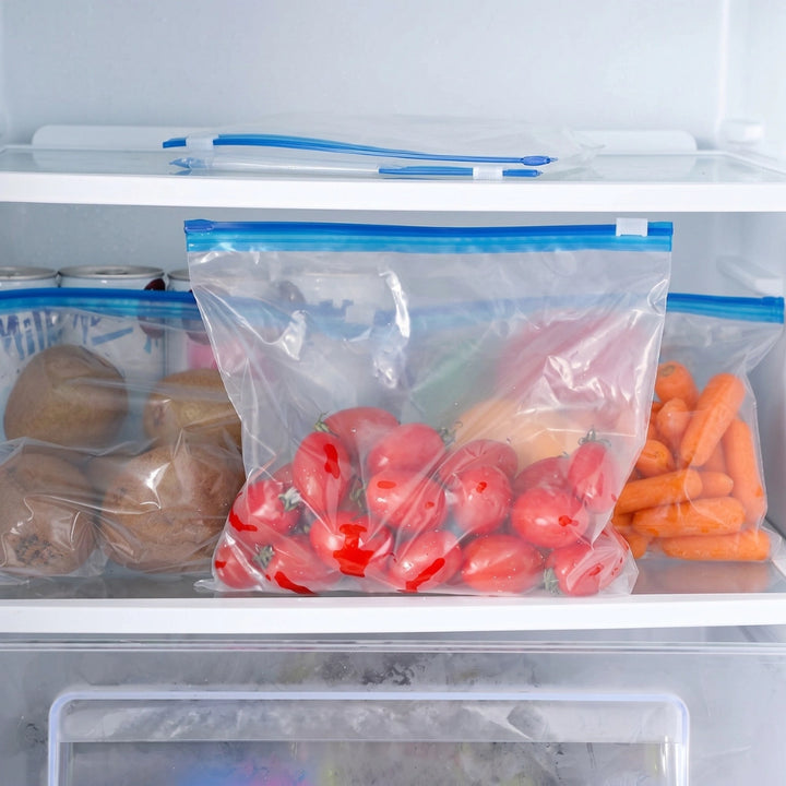 Reusable Zipper Storage Bags for Kitchen, Ideal for Fruits, Vegetables & Snacks