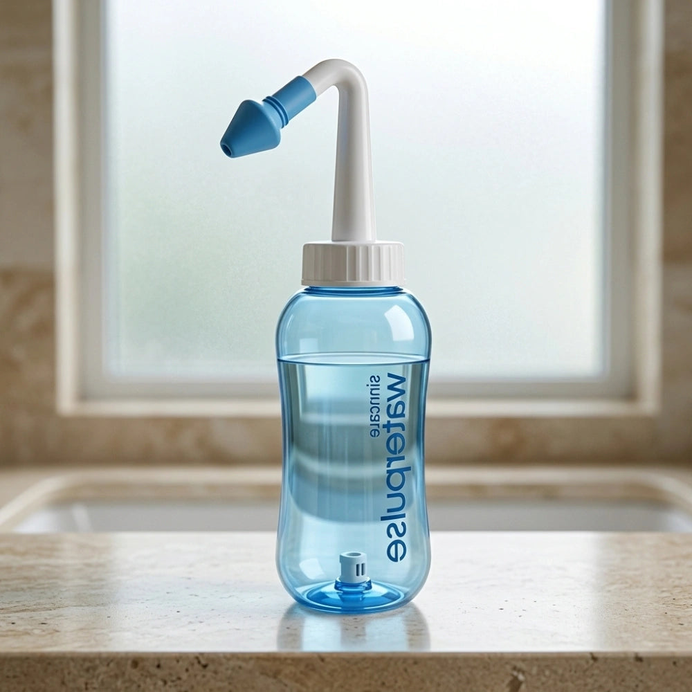 Nasal Wash Bottle | Pressure Nasal Irrigation & Nose Cleaner Bottle | Saline Nasal Rinse for Adults | Sinus & Nasal Cleansing Bottle