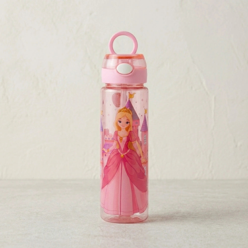 750ml Cartoon Kids Water Bottle | Leakproof Plastic Sipper Bottle for School, Travel & Outdoor | BPA-Free Drinking Bottle with Easy Carry Design