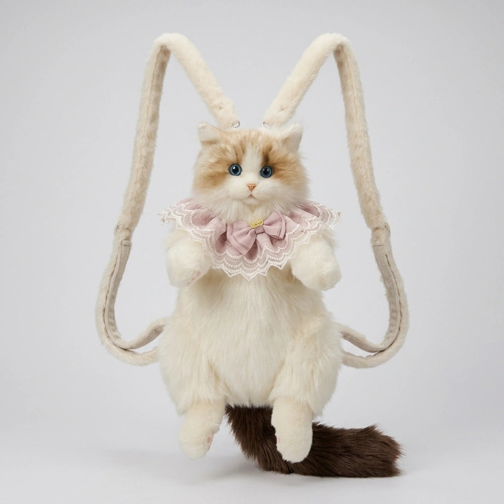 Cute 3D Ragdoll Cat Backpack Bag | Plush Stuffed Animal Shoulder Bag for Girls & Women