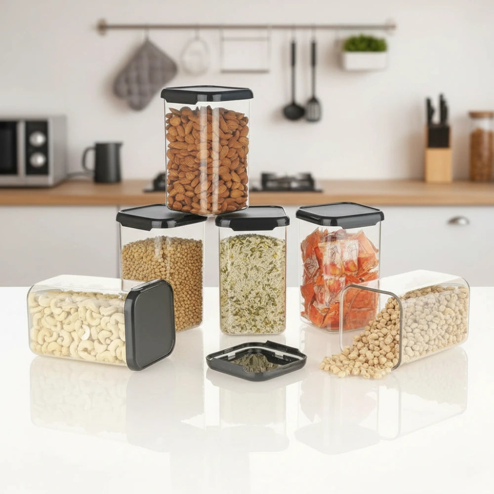 Airtight Kitchen Storage Container | BPA-Free Transparent Jar for Grains, PA-free material ensures hygiene and freshness