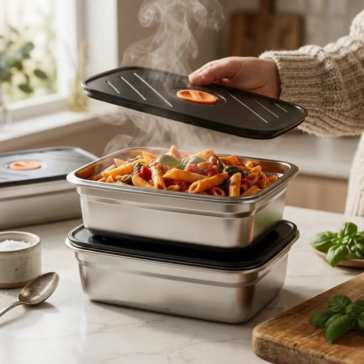 316 Stainless Steel Food Storage Container with Lid | Leakproof & Microwave Safe