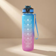 HydraTrack 1000ml Motivational Water Bottle – BPA Free, Leakproof & Unbreakable | Time Marker, Straw, Sipper, Carry Strap & Stickers | Sports Water Bottle for Gym, Office, Travel & Outdoor Activities