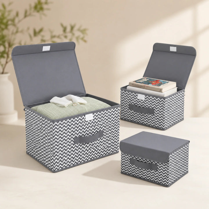 Foldable Storage Box with Lid | Multi-Purpose Clothes, Toys & Wardrobe Organizer Bin