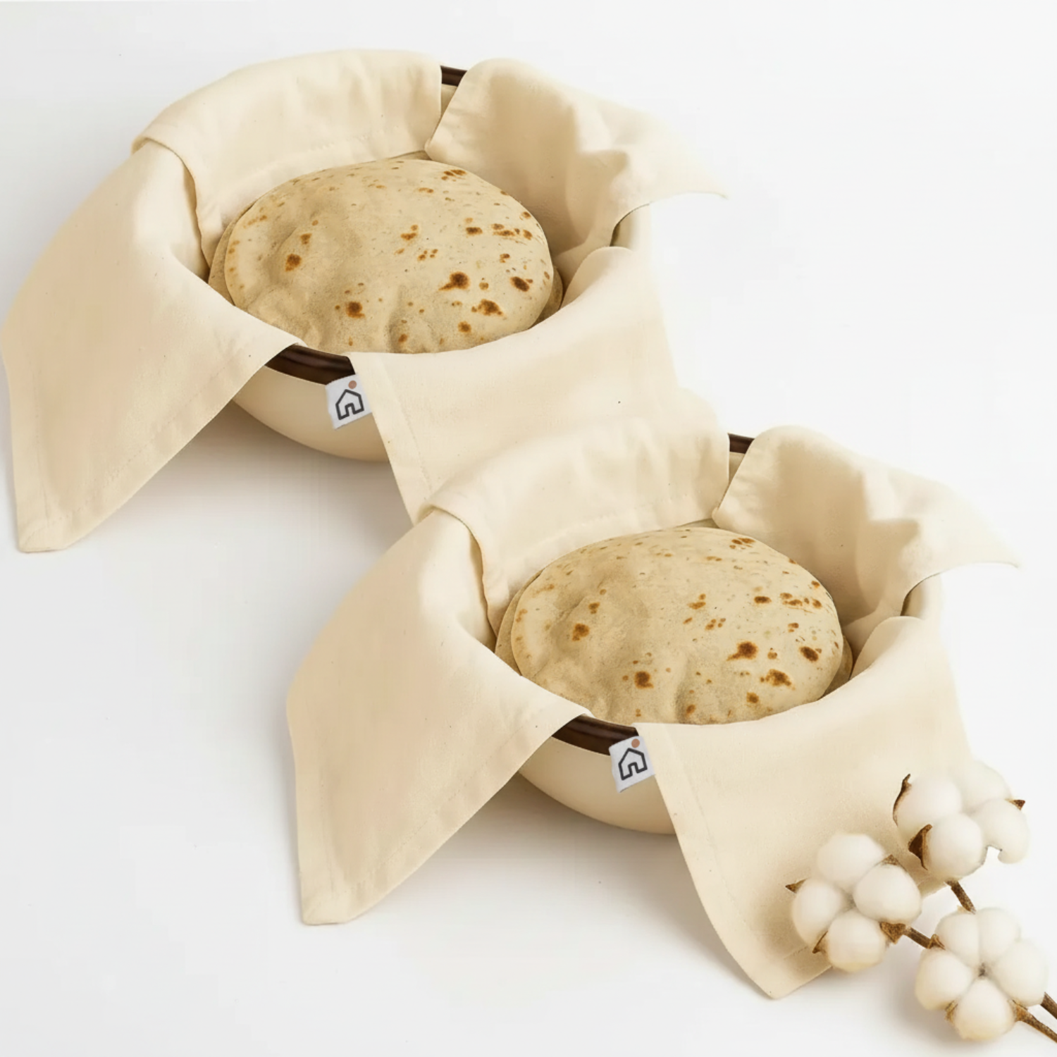 100% Cotton Chapati Cover Double Layer Cloth For Soft Roti Storage