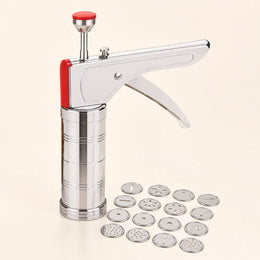 15-in-1 Stainless Steel Kitchen Press | Idiyappam, Murukku, Chakli, Sev, Noodles, Gathiya & Cookie Maker with Multiple Discs
