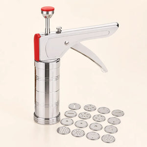 15-in-1 Stainless Steel Kitchen Press | Idiyappam, Murukku, Chakli, Sev, Noodles, Gathiya & Cookie Maker with Multiple Discs
