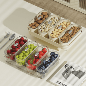 4-Compartment Snack Tray with Lid | Portable Fruit & Kids Lunch Organizer