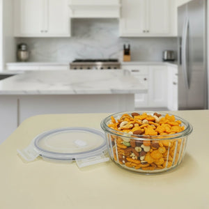 Round Glass Lunch Box 370ML (1 Pc) | Borosilicate Airtight Food Storage Container