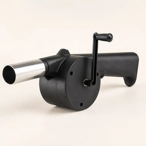 BBQ Fan Air Blower Manual Hand Crank Powered Barbecue Grill Tool Fire Starter for Outdoor Picnic Cooking Charcoal Campfire Fireplace