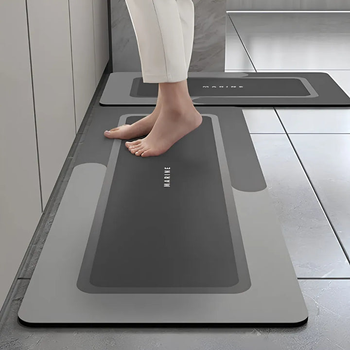 2-Piece Memory Foam Kitchen Mat Set – Waterproof Non-Slip Anti-Fatigue Cushioned Runner Rugs for Kitchen, Sink & Bathroom