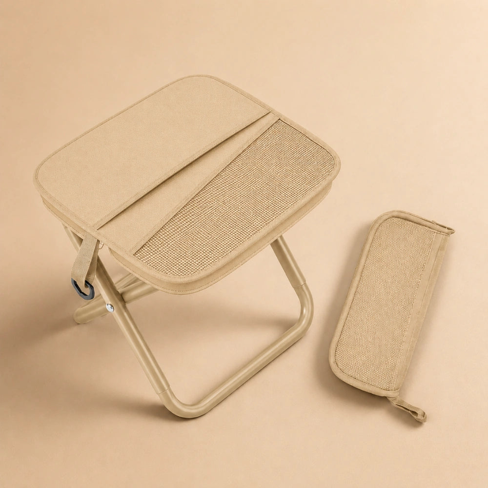 Portable Folding Stool with Carry Pouch | Lightweight Travel Seat | Compact Foldable Stool for Camping, Fishing, Picnic & Outdoor Use