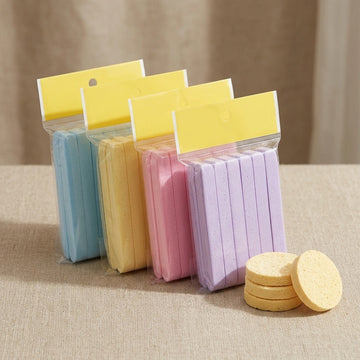 12-Piece Compressed Facial Cleansing Sponge Set | Soft Makeup Remover & Face Wash Sponges for Deep Facial Cleaning, Reusable Beauty Care Puff