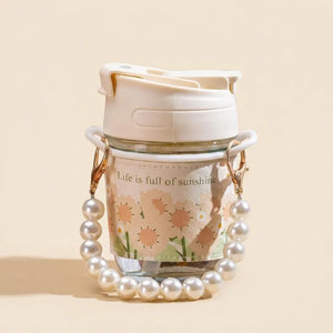 350ml Premium Clear Glass Mug with Lid & Straw | Leakproof Reusable Coffee, Juice & Smoothie Tumbler for Home, Office & Travel
