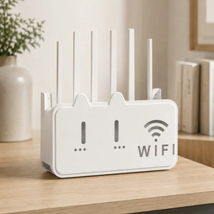 Self-Adhesive WiFi Router Storage Box, Wall Mount Router Holder, Router & Setup Box Storage Shelf with Cable Management, Floating WiFi Stand for Wall, Home & Office