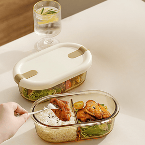 750ml Glass Lunch Box with Sealed Compartments | Microwave-Safe Meal Prep Container