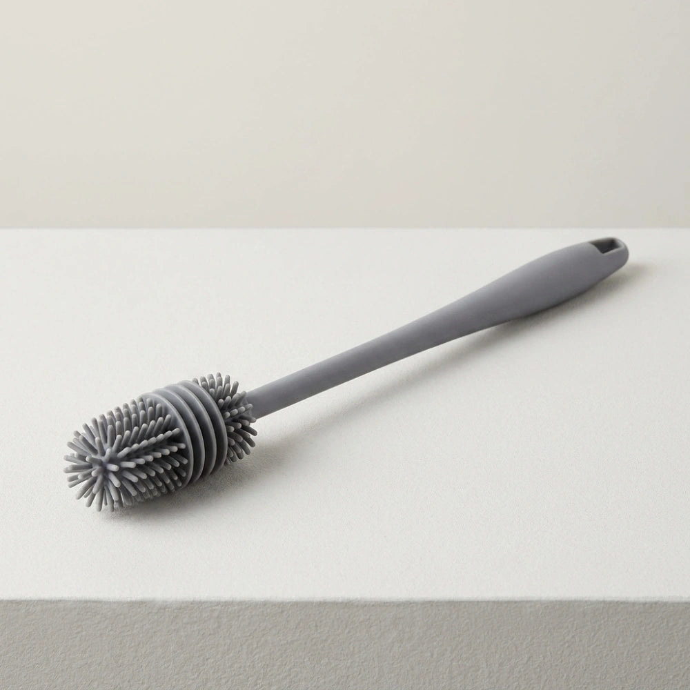 Silicone Bottle Cleaning Brush with Soft Flexible Bristles | Long Handle Water Bottle & Baby Bottle Cleaner | Easy Grip Kitchen Cleaning Brush