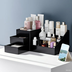 Multifunction Plastic Desktop Organizer with Drawers | Makeup, Skincare, Lipstick & Office Stationery Storage Holder
