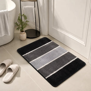 Anti-Skid Water Absorbent Door Mat 60x40 cm | Soft Microfiber Entrance Floor Mat for Bathroom, Living Room, Kitchen & Office | Dark Grey