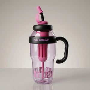 1300ml Ice Cream Theme Tumbler with Straw & Fruit Infuser | Leakproof Sports Water Bottle with Handle, Large Capacity Detox Sipper Cup for Gym, Travel & Daily Hydration