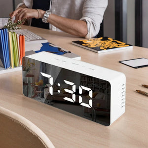 Housious® LED Digital Mirror Alarm Clock with Snooze & Large Display