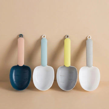 Multi-Purpose Grain Scoop with Sealing Clip | Food Measuring Spoon for Rice, Flour, Cereal & Pet Food (4 pic)