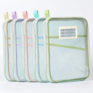 A4 Mesh Zipper Document Pouch – Transparent File Organizer Bag with 1 pcs