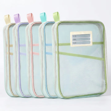 A4 Mesh Zipper Document Pouch – Transparent File Organizer Bag with 1 pcs