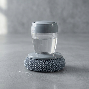 Dish Cleaning Brush with Soap Dispenser | Automatic Liquid Scrubber for Kitchen Sink & Dishwashing