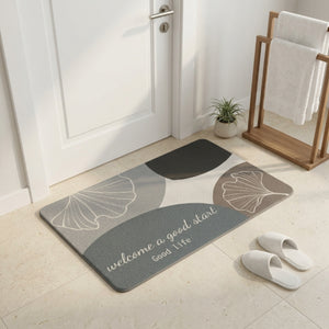 Modern Abstract Anti-Slip Bathroom Mat | Soft Absorbent Quick Dry Floor Rug Minimalist Entryway & Washroom Carpet