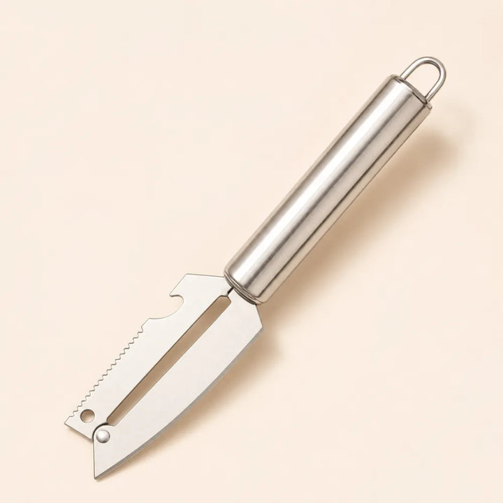 5-in-1 Stainless Steel Vegetable Peeler | Multifunction Fruit & Vegetable Peeler with Knife, Fish Scaler, Bottle Opener & Potato Eye Remover