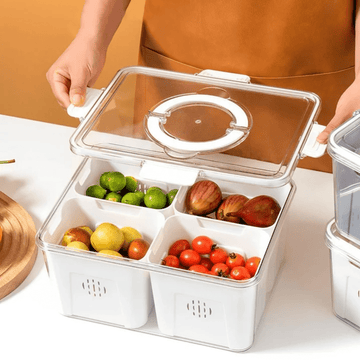 Airtight Storage Containers with 4 Compartments | Fresh, Mess-Free Food Organizer