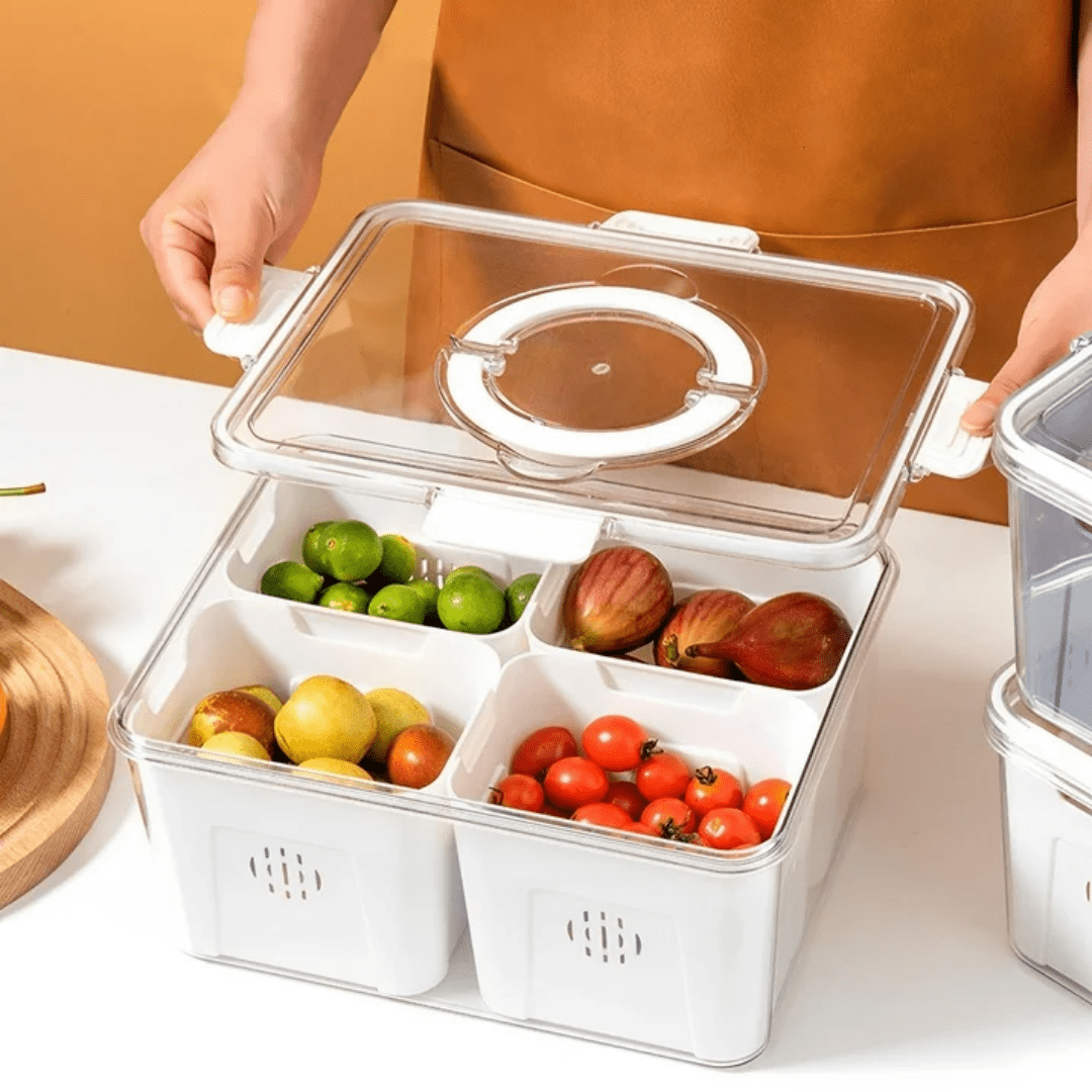 Airtight Storage Containers with 4 Compartments | Fresh, Mess-Free Food Organizer