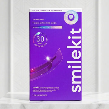 Purple Teeth Whitening Strips Kit | Enamel Safe Whitening Strips for Sensitive Teeth | Removes Yellow Stains & Whitens Teeth Fast | 7 Strip in pack 1