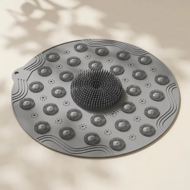 Round Non-Slip Shower Mat Massage Mat with Suction Cups and Drain Holes, PVC Washable Shower Massage Foot Pad for Kids, Adults, Elderly, Bathroom
