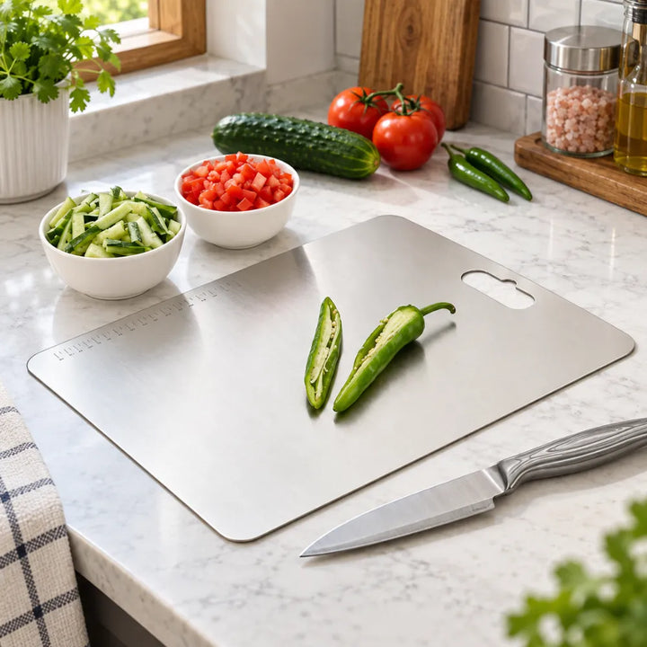Stainless Steel Chopping Board | Multipurpose Metal Cutting Board for Kitchen