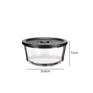 850ml Circular Vacuum Glass Food Jar | Intelligent Date-Tracking Freshness Seal