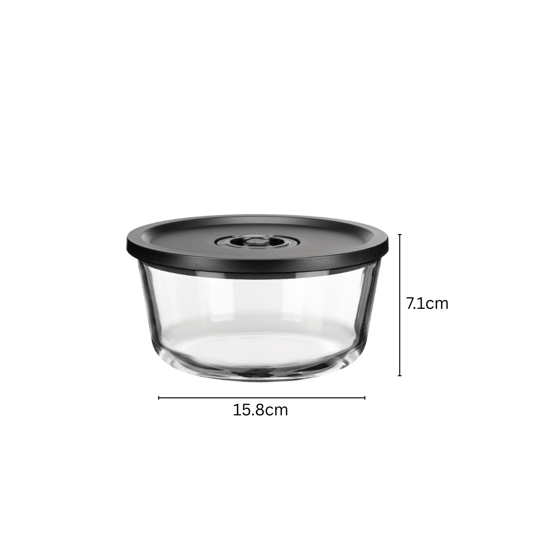 850ml Circular Vacuum Glass Food Jar | Intelligent Date-Tracking Freshness Seal