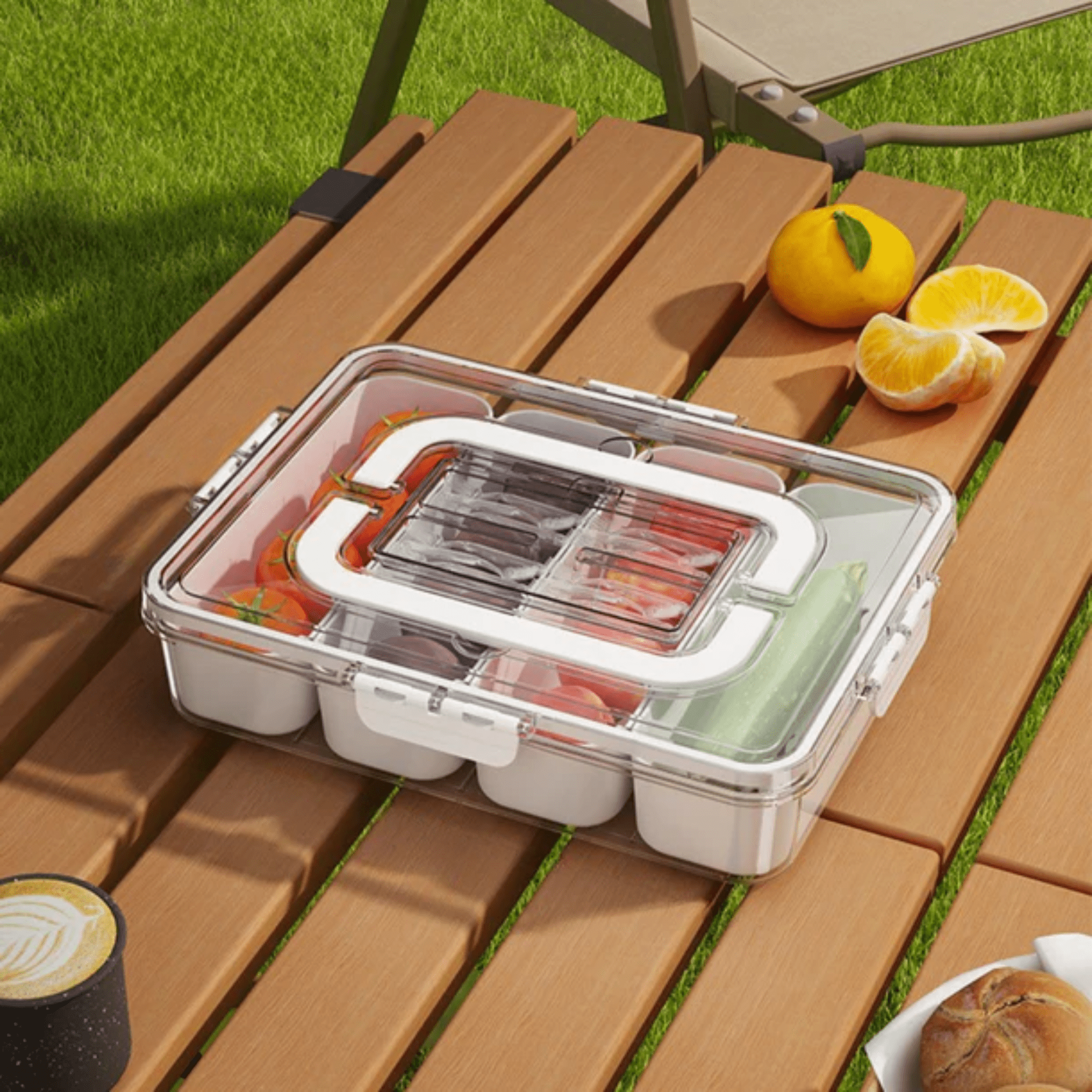 Portable Eight-Grid Storage Box | Compact Organizer for Travel, Home & Office