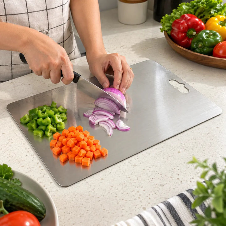 Stainless Steel Chopping Board | Multipurpose Metal Cutting Board for Kitchen