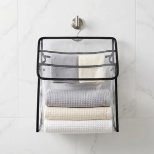 Clear PVC Hanging Storage Bag | Waterproof Bathroom Organizer with Hooks | Portable Toiletry, Laundry & Clothes Storage Bag